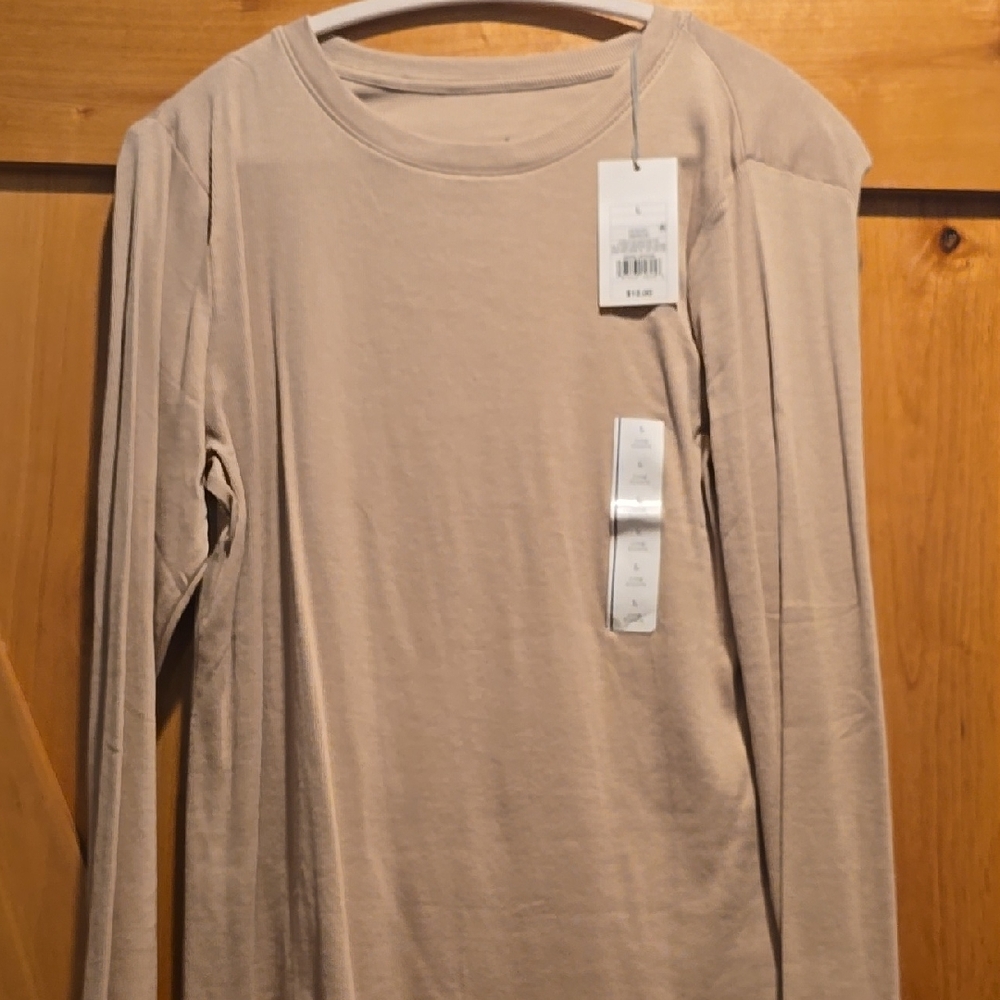 Long Sleeve Beige Top